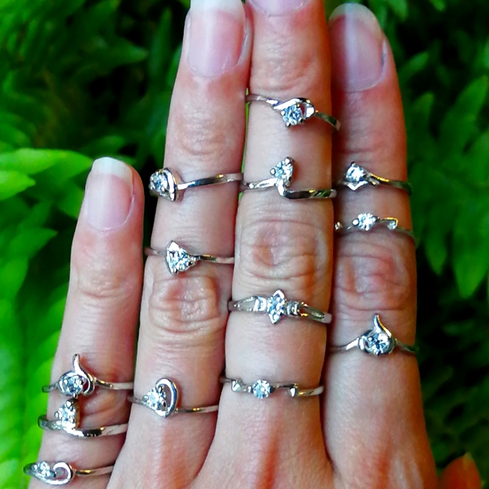 10K Minimalist White Gold Stamped Rings (5) - Picture 3 of 5